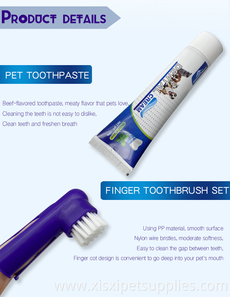 Factory Wholesale 4 In 1 Dog Dental Care Dog Finger Toothbrush Pet Cat Dog Toothbrush And Toothpaste Set